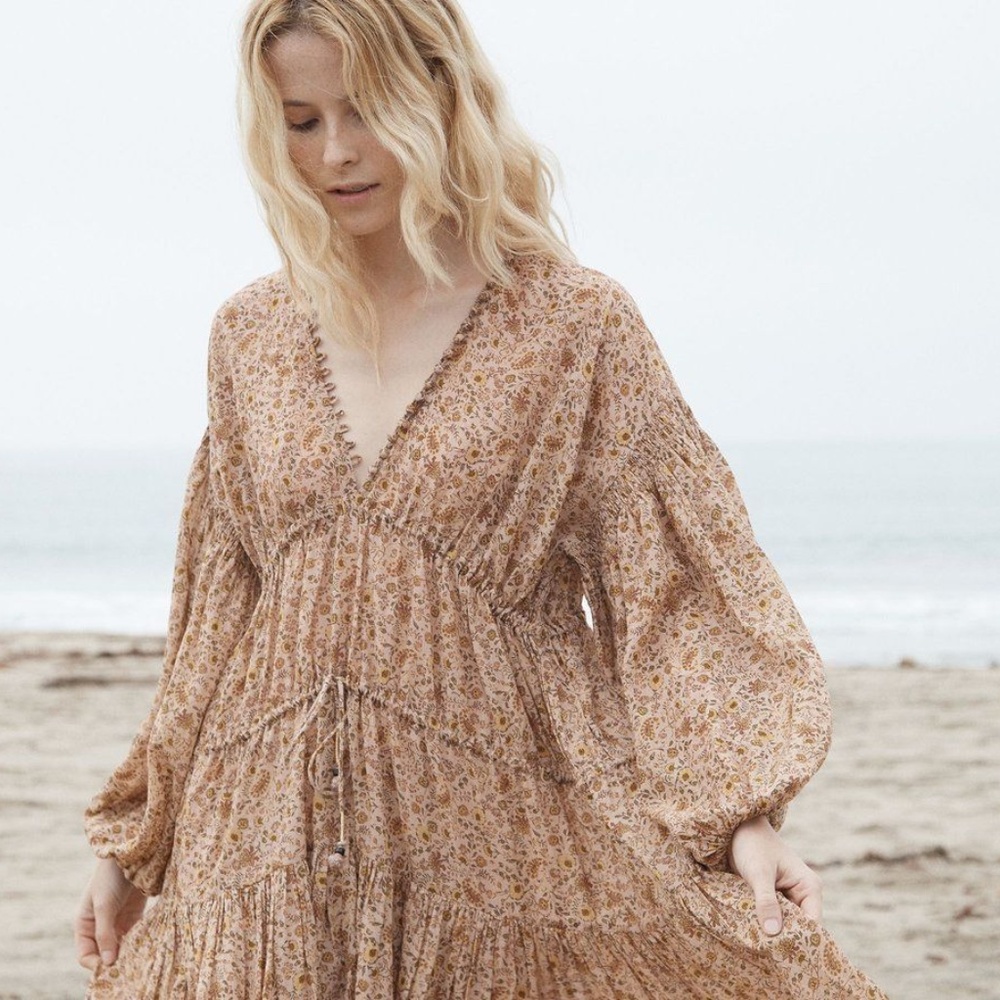 Dôen Grasse Jaipur Mustard Floral Dress SWAP/SELL